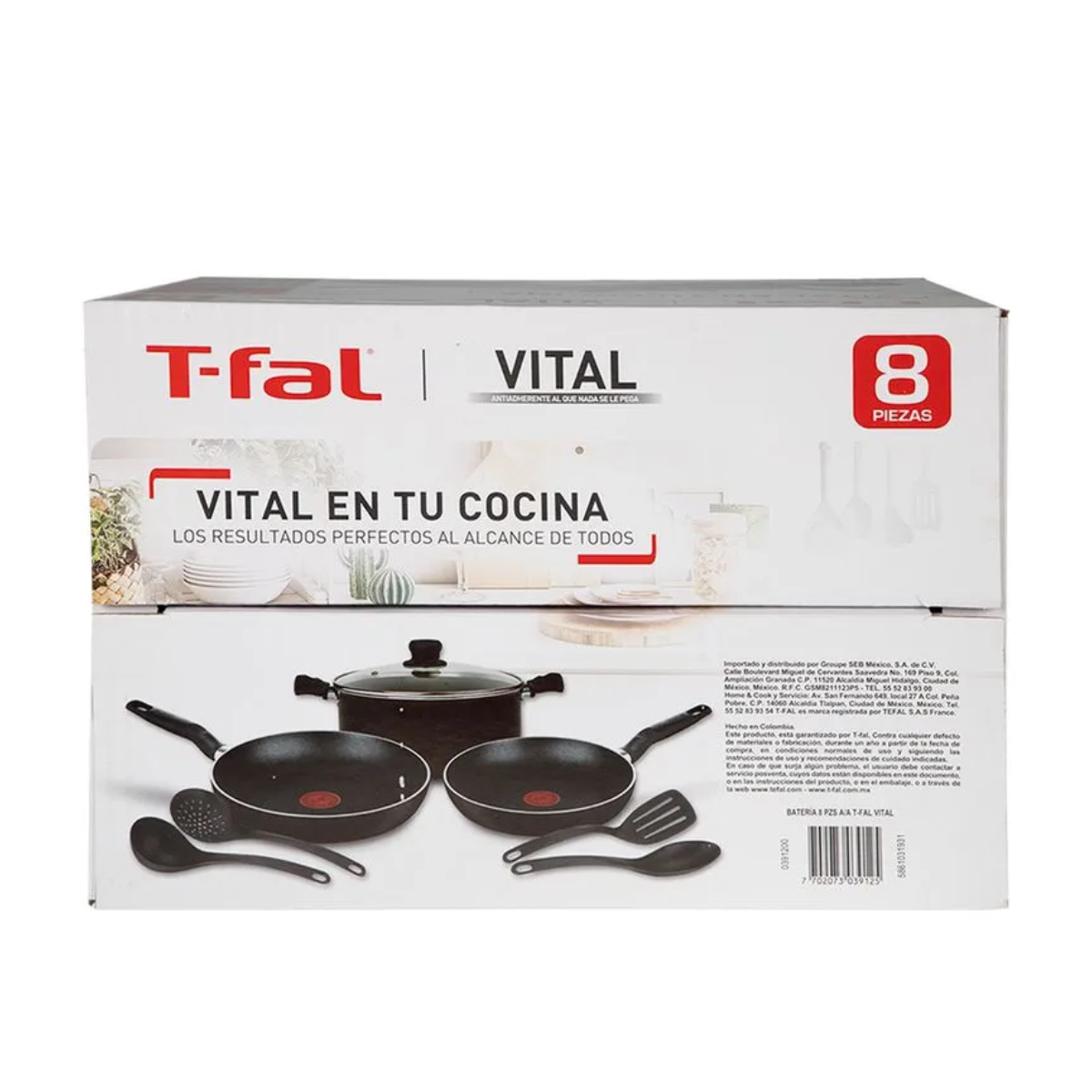 Batería T-Fal 0391200 Vital 8 Pieza Negro*
