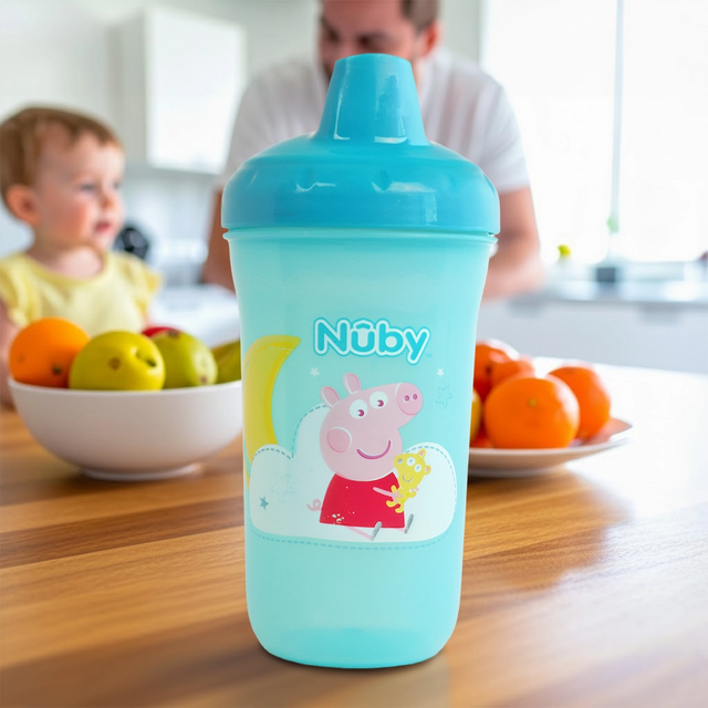 Vaso Entrenador Antiderrames Nuby, Pepa Pig, 300 ml
