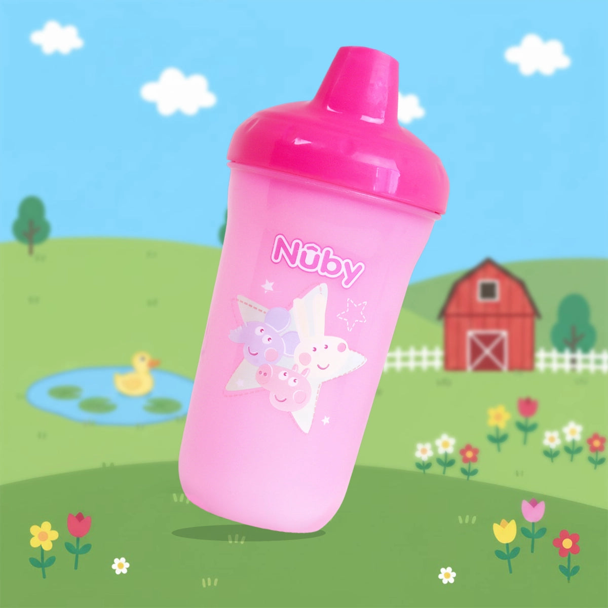Vaso Entrenador Antiderrames Nuby, Pepa Pig, Color Rosa, 300 ml