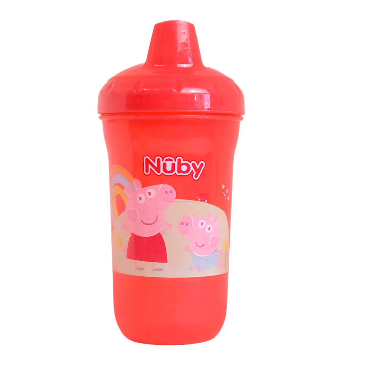 Vaso Entrenador Antiderrames Nuby, Pepa Pig, Color Rojo, 300 ml
