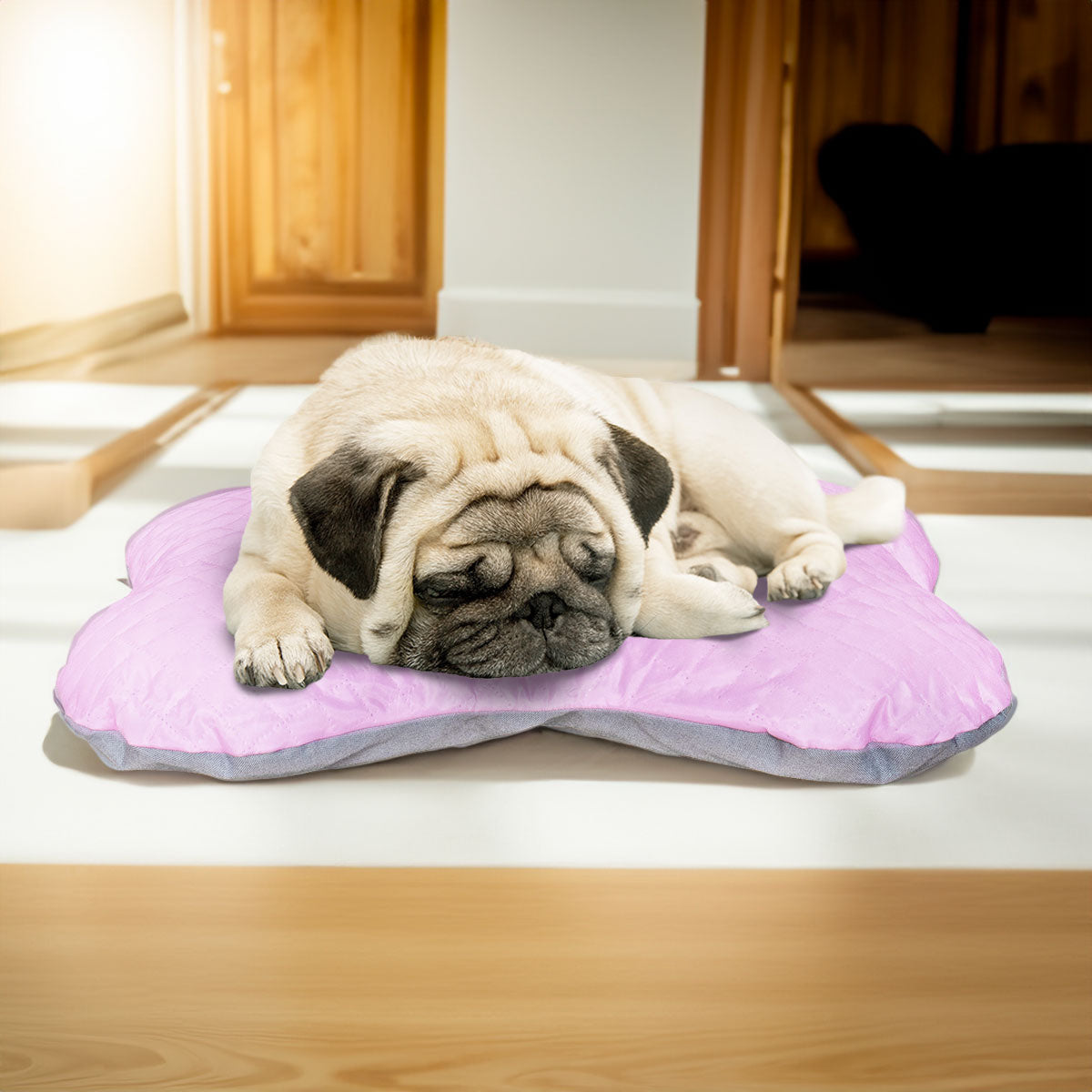 Cama para Mascota en Forma de Hueso color Rosa