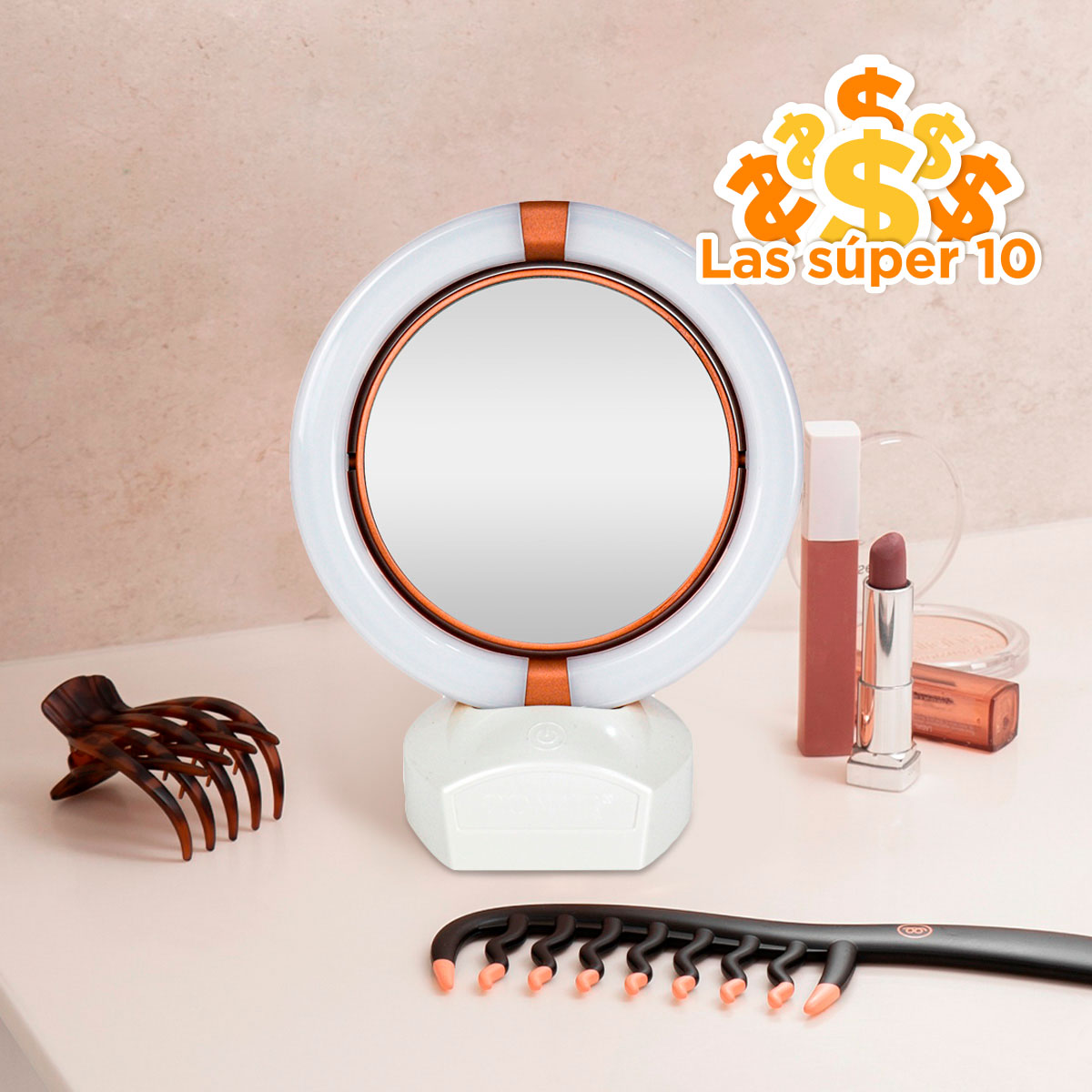 Espejo con Base y Luz ajustable Conair