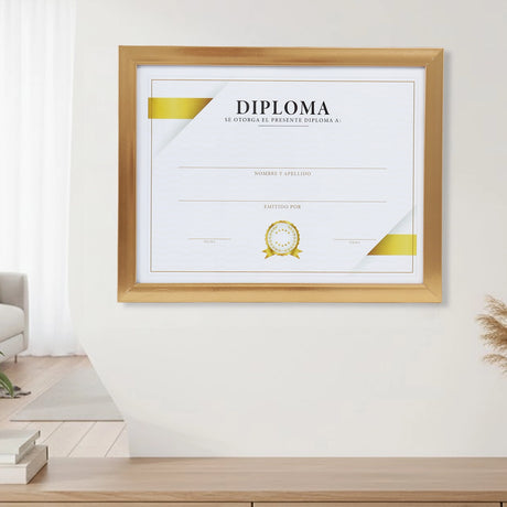 Porta Documento, Madera, Color Dorado