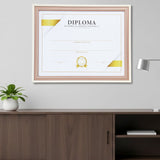 Porta Documento, Marco Color Beige y Bronce
