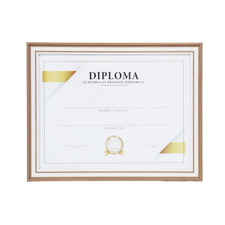 Porta Documento, Marco Color Café y Oro