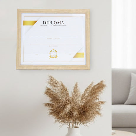 Porta Documento, Marco Color Madera