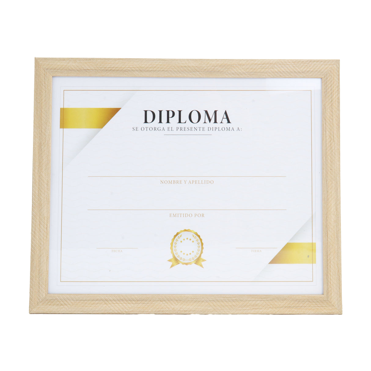 Porta Documento, Marco Color Madera