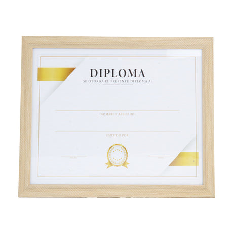 Porta Documento, Marco Color Madera