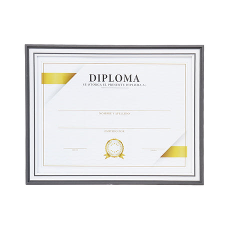 Porta Documento, Marco Color Gris y Blanco