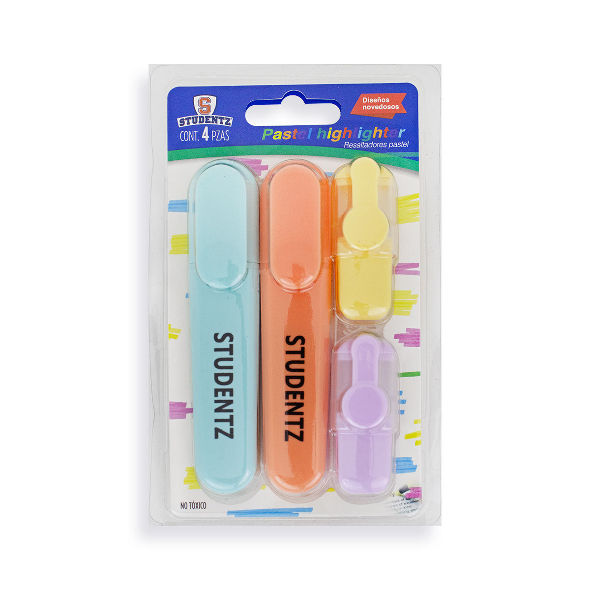 Set Marcatextos Colores Pastel 4 pza.