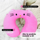 Almohada para Viaje con Diseño de Gato color Rosa