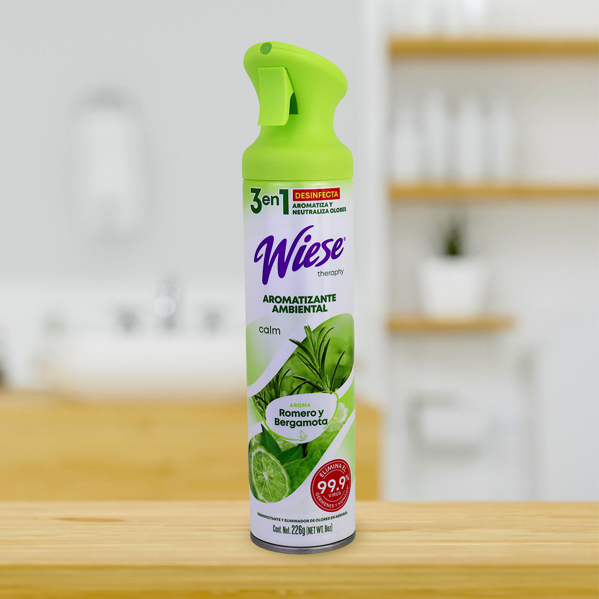 Wiese, Aromatizante en Aerosol, Romero y Bergamota, 226gr.