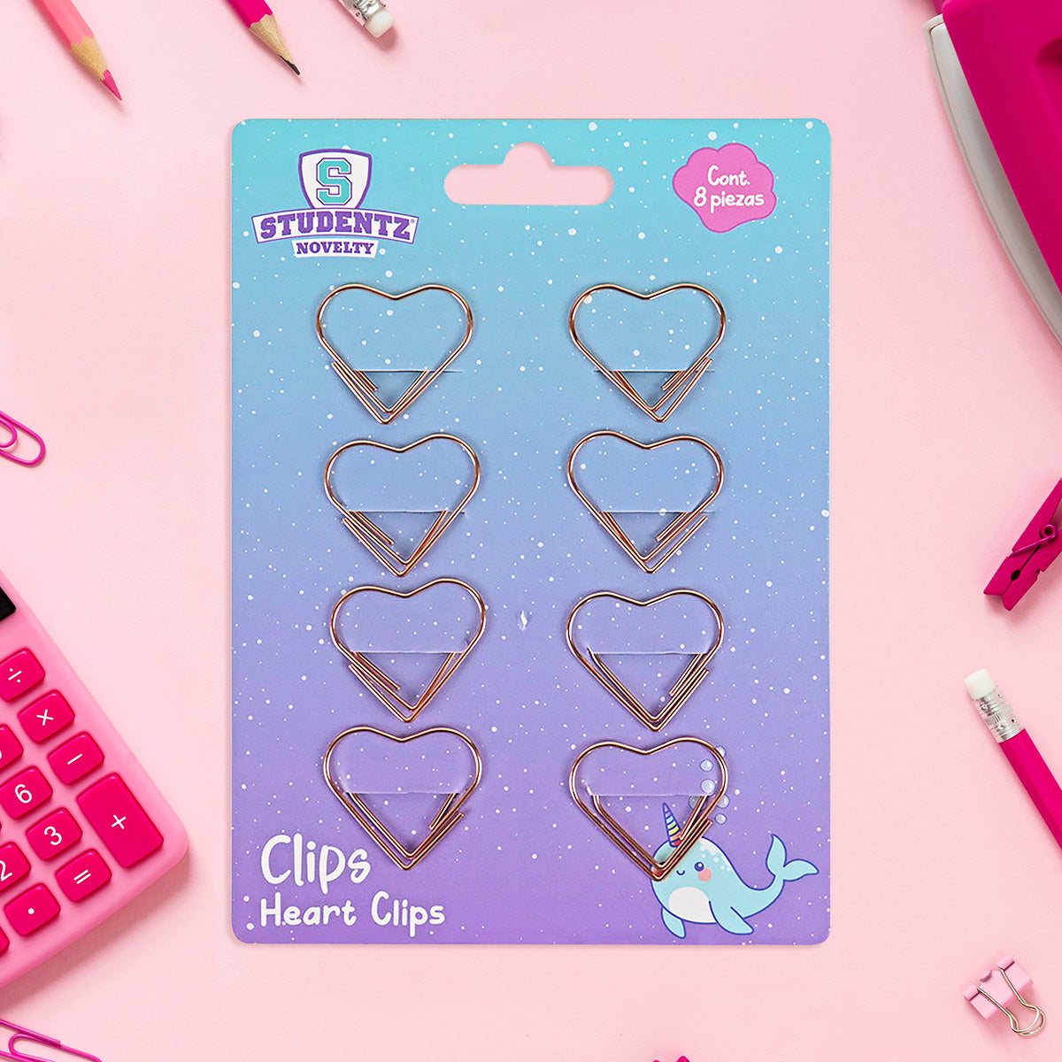 Clips de Corazón, 8 piezas