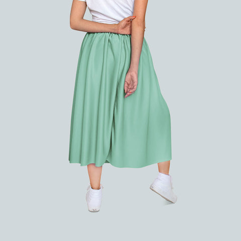 Falda Casual para Dama con Tablón Elástico color Verde