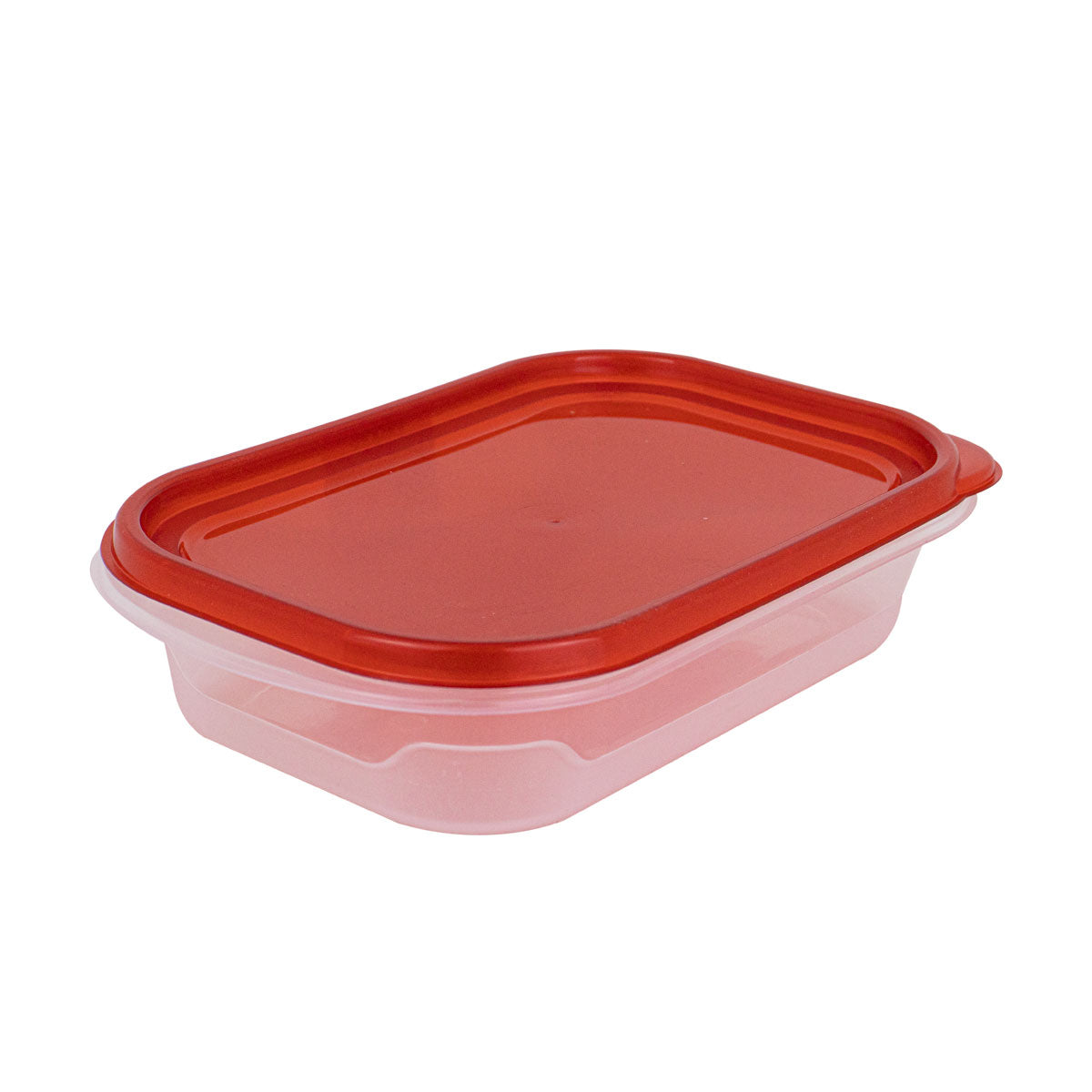 Contenedor de Plástico Rectangular color Rojo 946 ml.