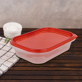 Contenedor de Plástico Rectangular color Rojo 946 ml.