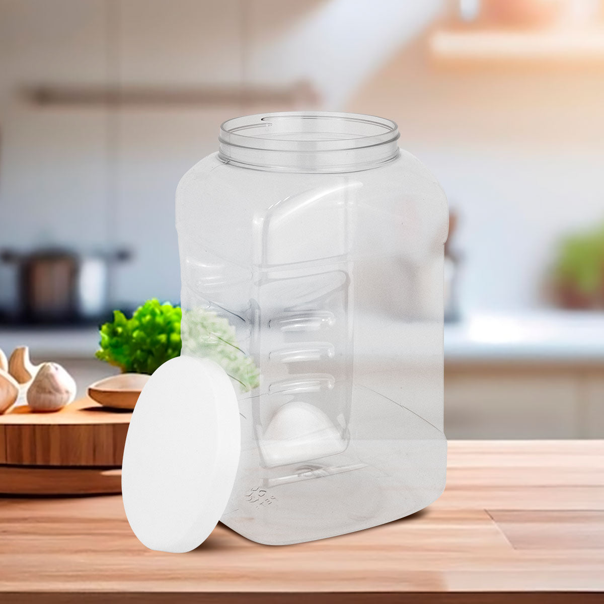 Contenedor Multiusos Transparente con Tapa Blanca 3.78 Lt.