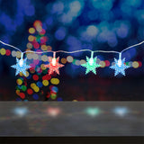 Paquete Navidad con 1 Serie de Luces en Forma de Copo de Nieve, 1 Serie de Luces en Forma de Red, 1 Serie de Luces de Libélula y 1 Serie de Luces en Forma de Flamingos