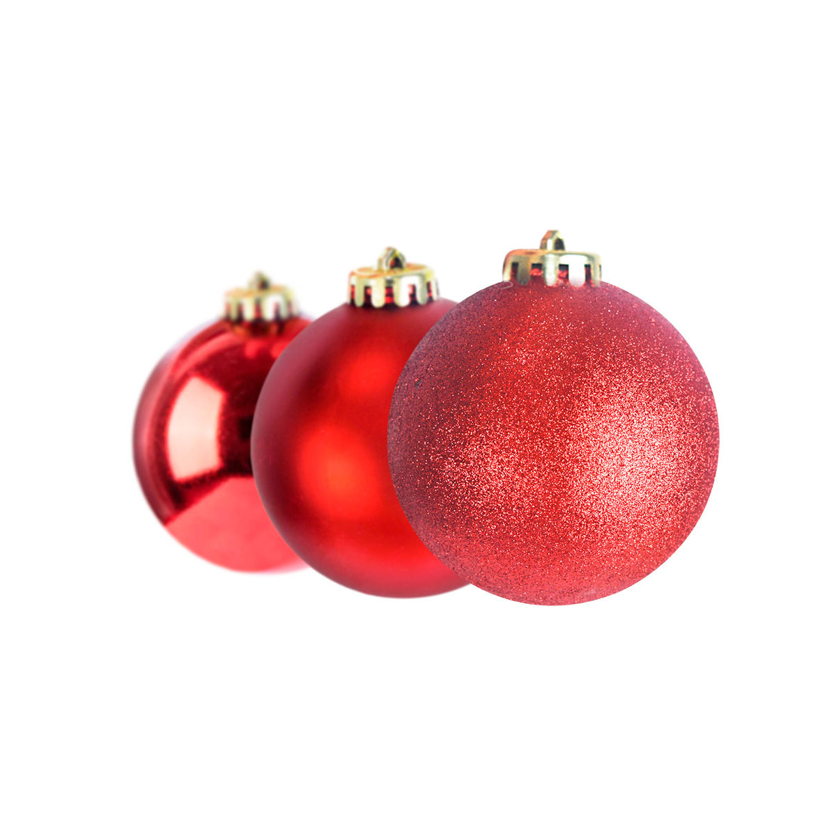 Kit de Esferas Navideñas, 9 pzas, Color Rojo
