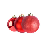 Kit de Esferas Navideñas, 9 pzas, Color Rojo