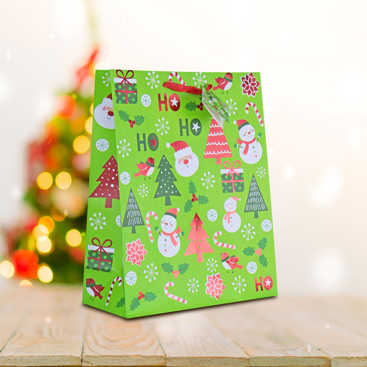 Paquete Navidad con 6 Bolsas para Regalo con Diseño Navideño