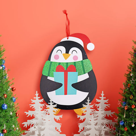 Pingüino de MDF para Decoración Navideña
