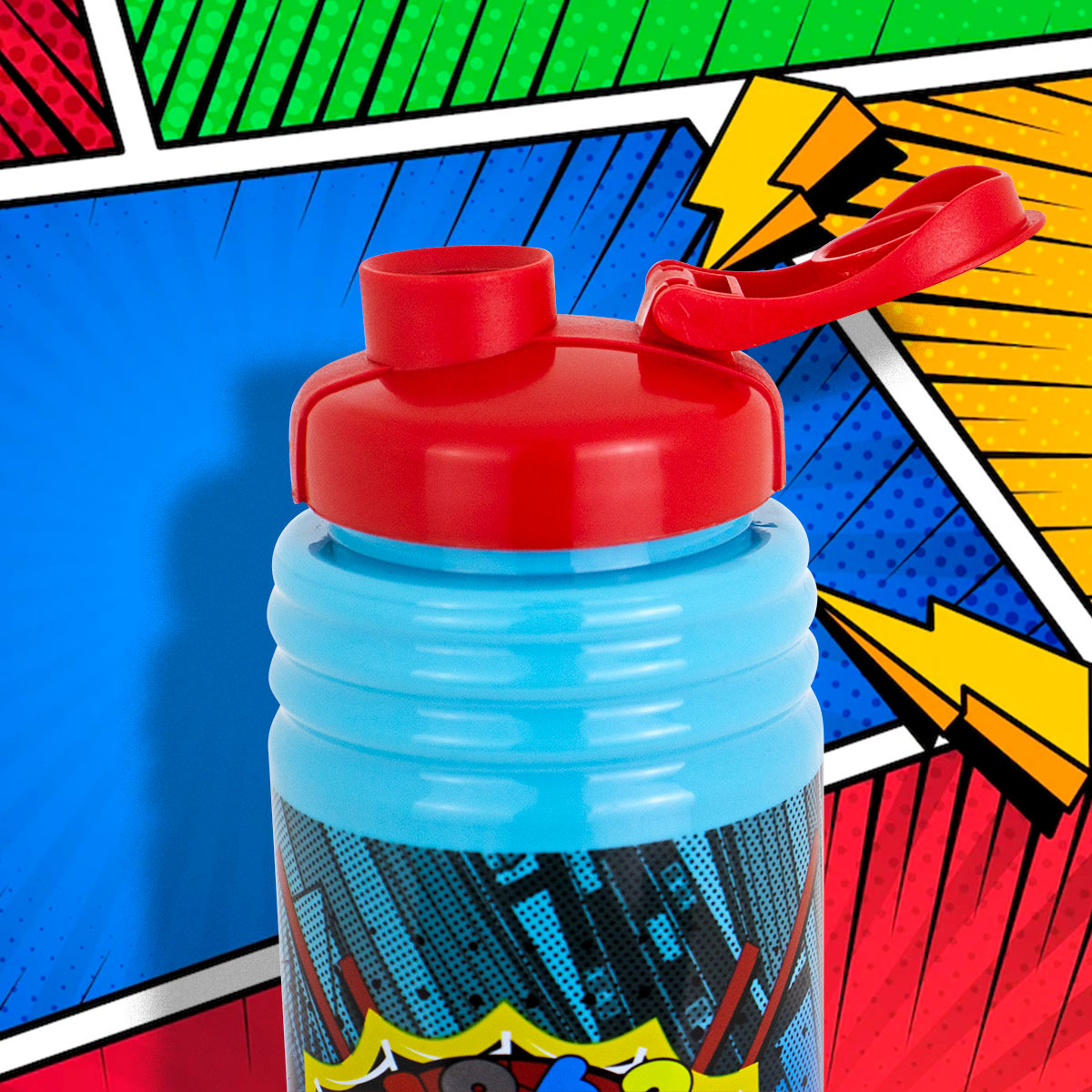 Botella de Plástico para Agua Diseño Spider Man color Azul 870ml.