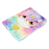 Libreta de Peluche Multicolor con Diseño de Gato