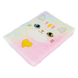 Libreta de Peluche Multicolor con Diseño de Gato