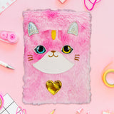 Libreta de Peluche Multicolor con Diseño de Gato