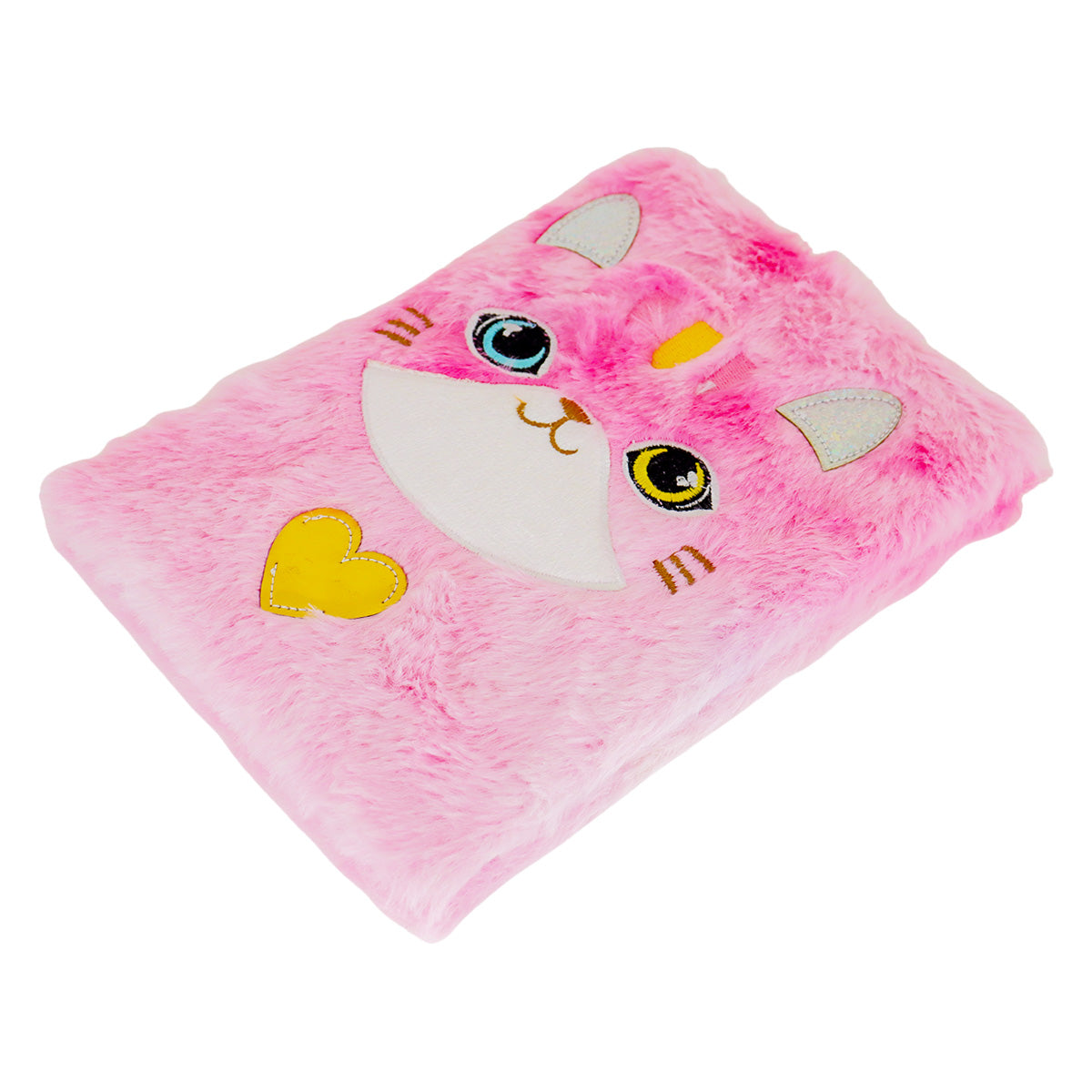 Libreta de Peluche Multicolor con Diseño de Gato