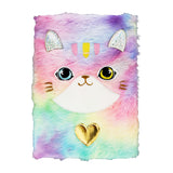 Libreta de Peluche Multicolor con Diseño de Gato