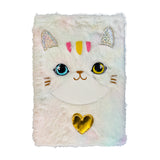 Libreta de Peluche Multicolor con Diseño de Gato