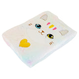 Libreta de Peluche Multicolor con Diseño de Gato