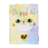 Libreta de Peluche Multicolor con Diseño de Gato