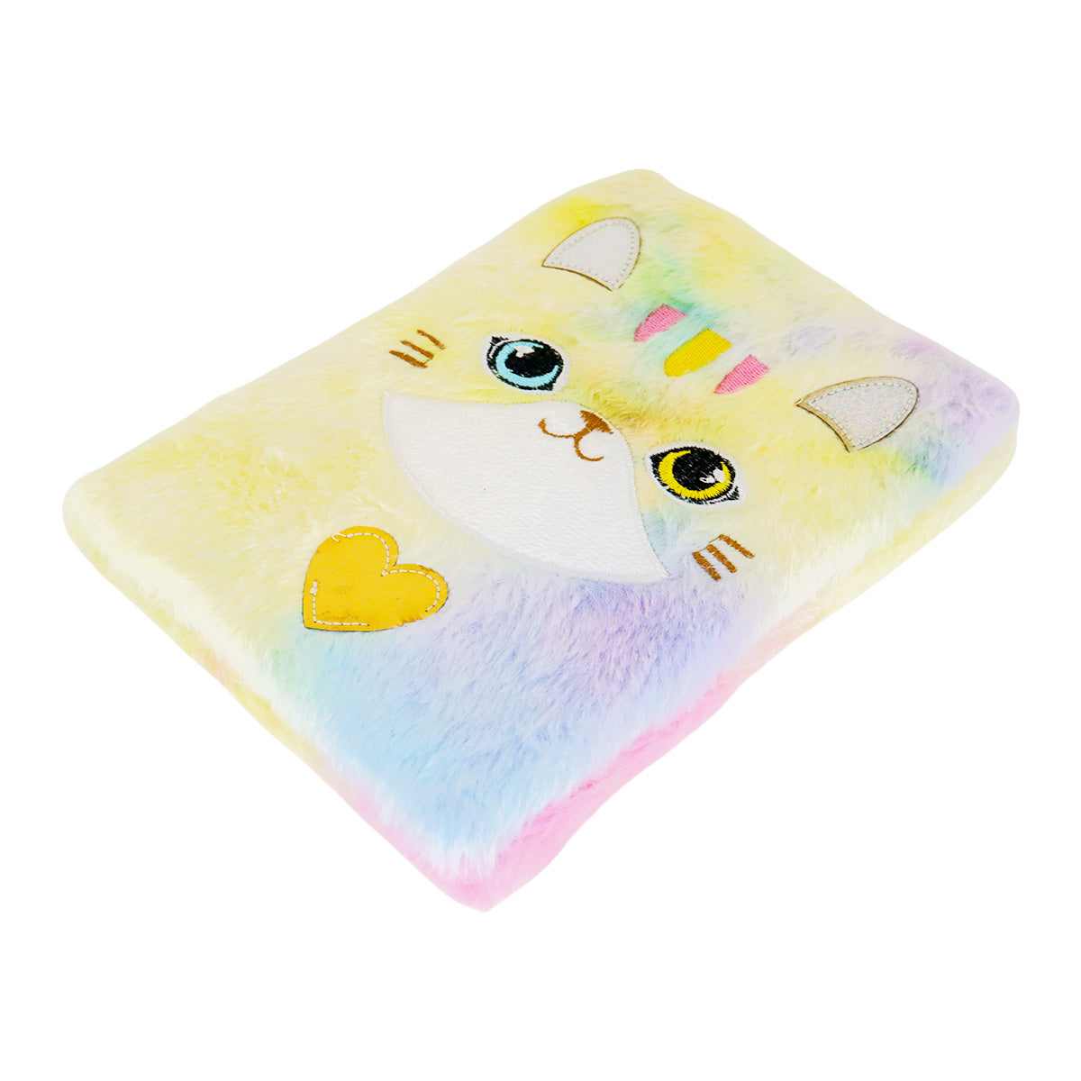 Libreta de Peluche Multicolor con Diseño de Gato