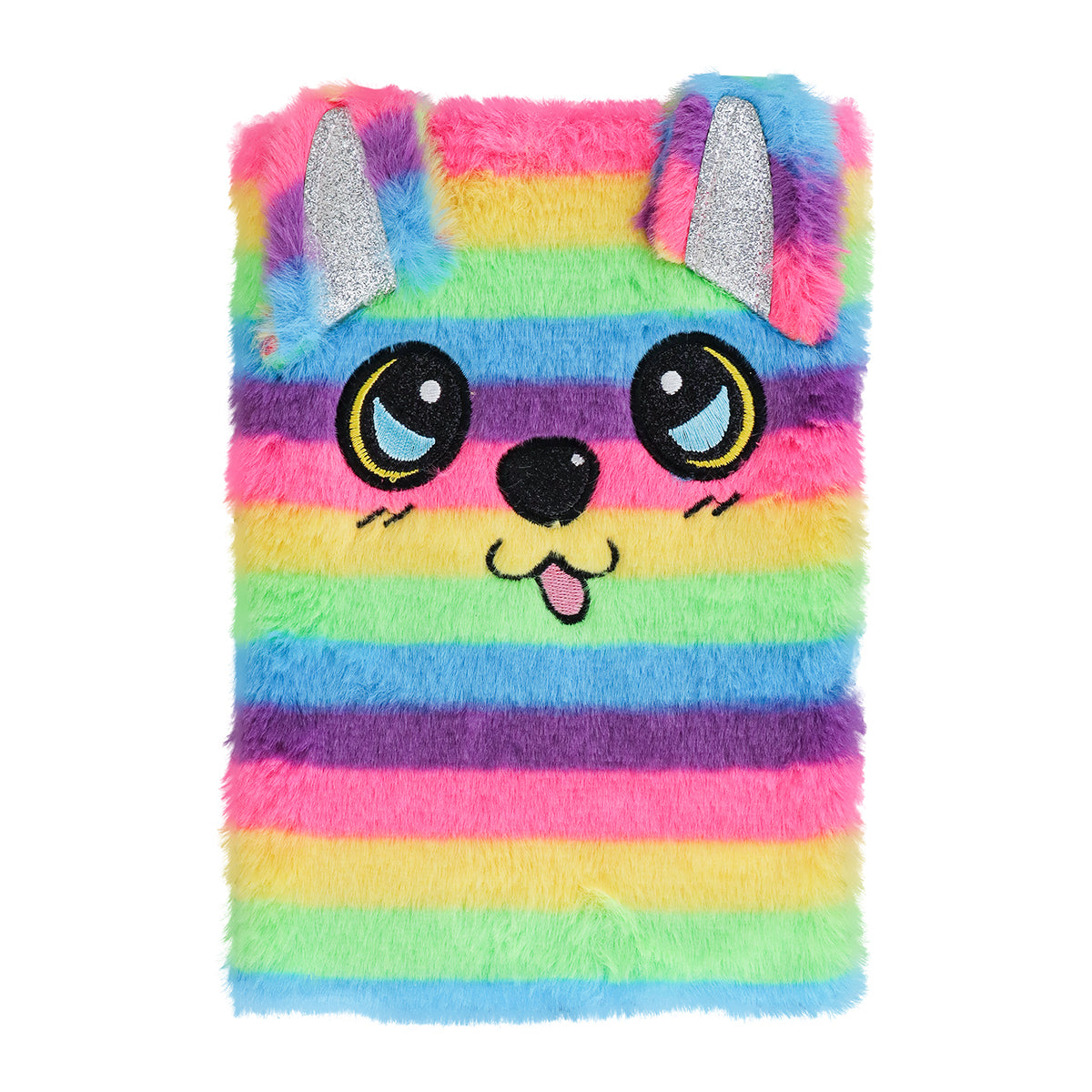 Libreta de Peluche con Diseño de Perro, Multicolor