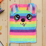 Libreta de Peluche con Diseño de Perro, Multicolor