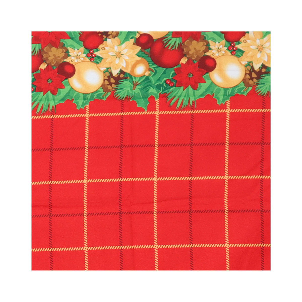 Mantel Navideño Diseño Clásico, Color Rojo, 2x1.5 m