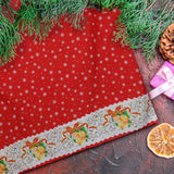 Mantel Navideño, Diseño Copos de Nieve, 2x1.5 m