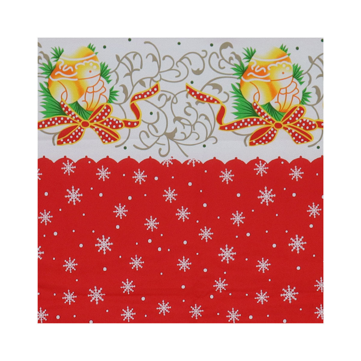 Mantel Navideño, Diseño Copos de Nieve, 2x1.5 m