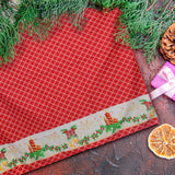 Mantel Navideño, Diseño Rombos, Color Rojo, 2x1.5 m