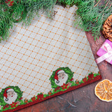 Mantel Navideño con Diseño, Color Blanco, 2x1.5 m