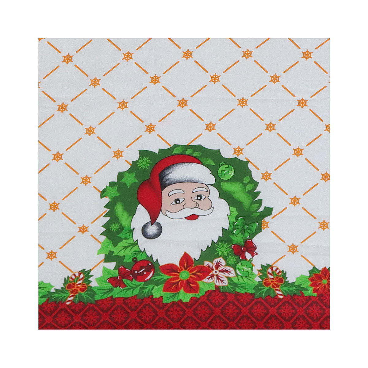 Mantel Navideño con Diseño, Color Blanco, 2x1.5 m