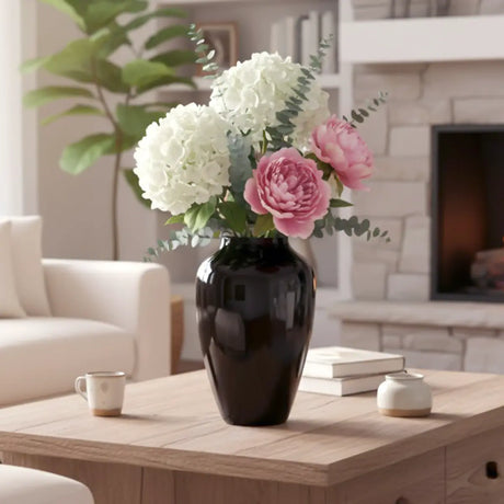 Florero, Estilo Tibor, Color Negro y Blanco