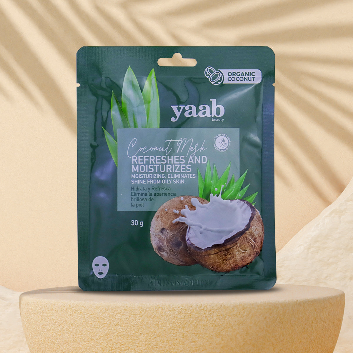 Yaab Beauty, Mascarilla Facial de Coco Orgánico