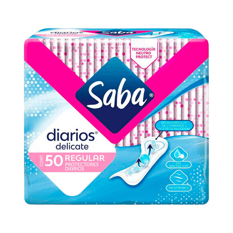 Paquete de 50 protectores diarios, Saba