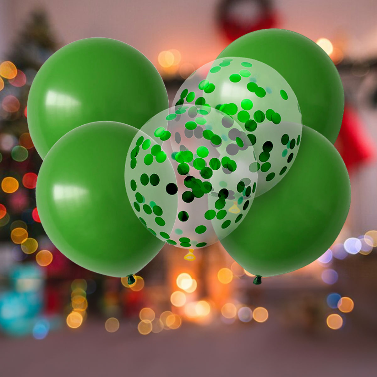 Globos con Confeti para Navidad