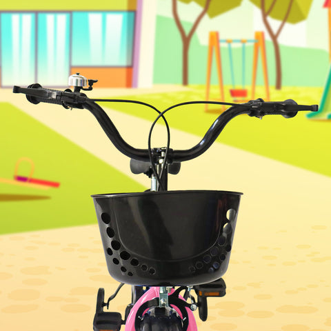 Bicicleta Rodada 12 con Ruedas de Apoyo, color Rosa para Niña
