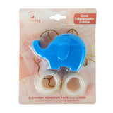 Dispensador de Cinta Adhesiva en Forma de Elefante, Color Azul, 3 pzas